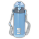 Ανοξείδωτο Παγούρι Θερμός με Εσωτερικό Καλαμάκι και Ιμάντα Μεταφοράς 400ml Blue - Ecolife