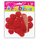 Πομ-Πομ Κόκκινο 30 Τεμάχια - FabiCraft