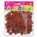 Πομ-Πομ Καφέ 50 Τεμάχια - FabiCraft