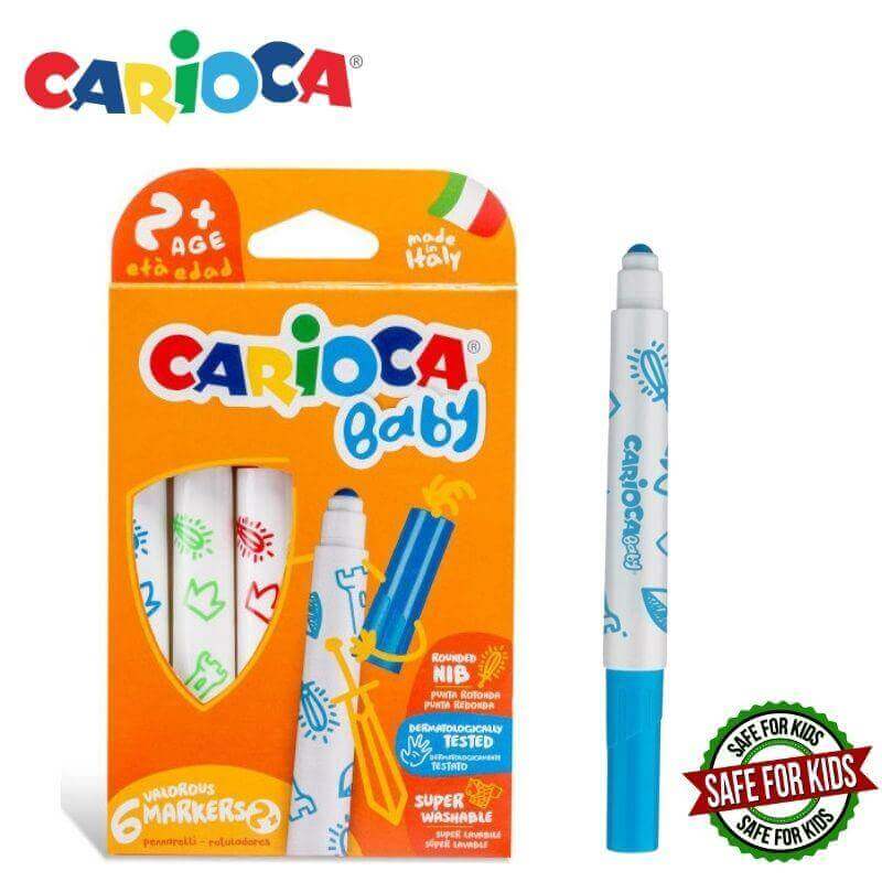Thick Jumbo Markers 6 Colors - Carioca Baby ,42813: : specially designed  size for the small hands of babies. The nose is highly resistant to pressure