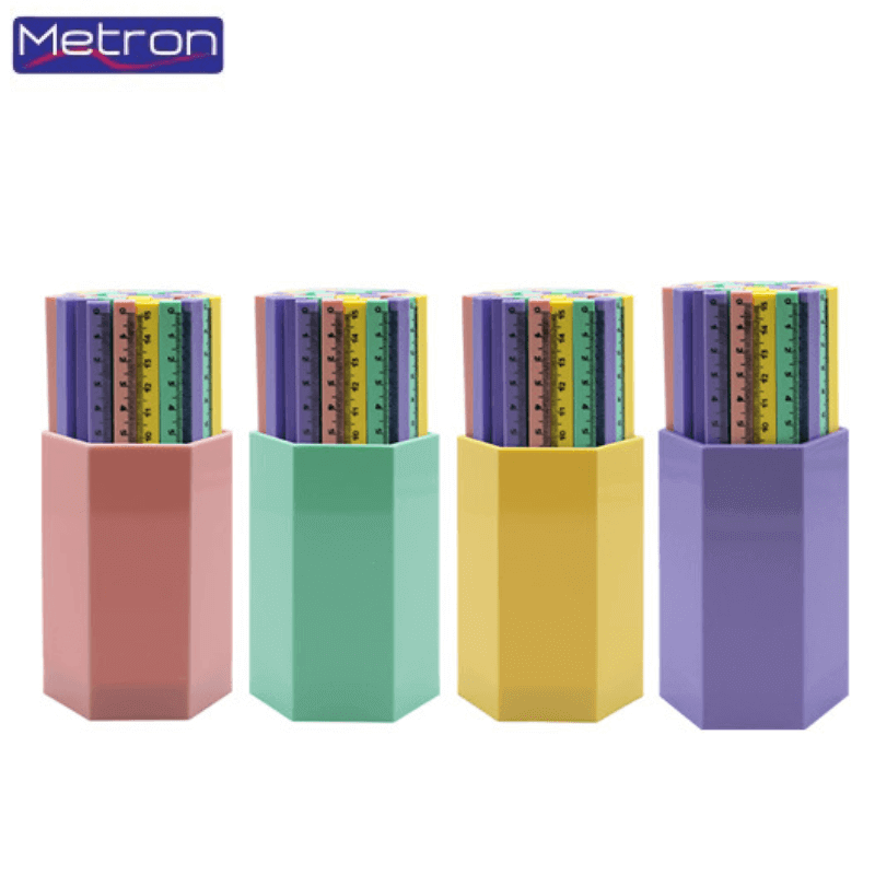 Ruler in 3D shape 15cm. Pastel Colors - Metron
