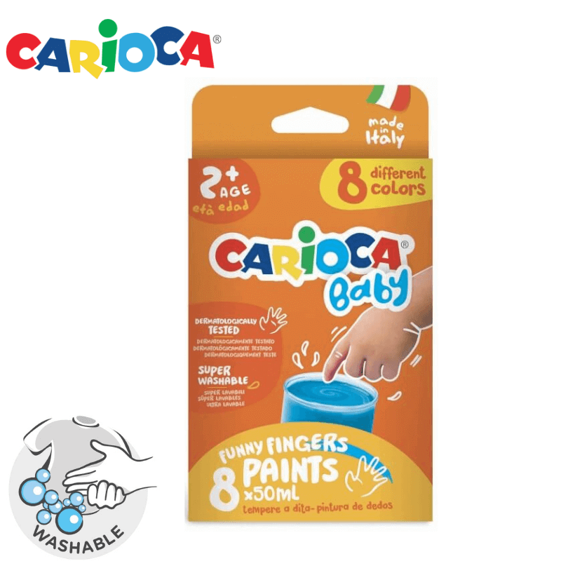 Δακτυλομπογιές Carioca Baby, 8 Χρώματα των 50ml