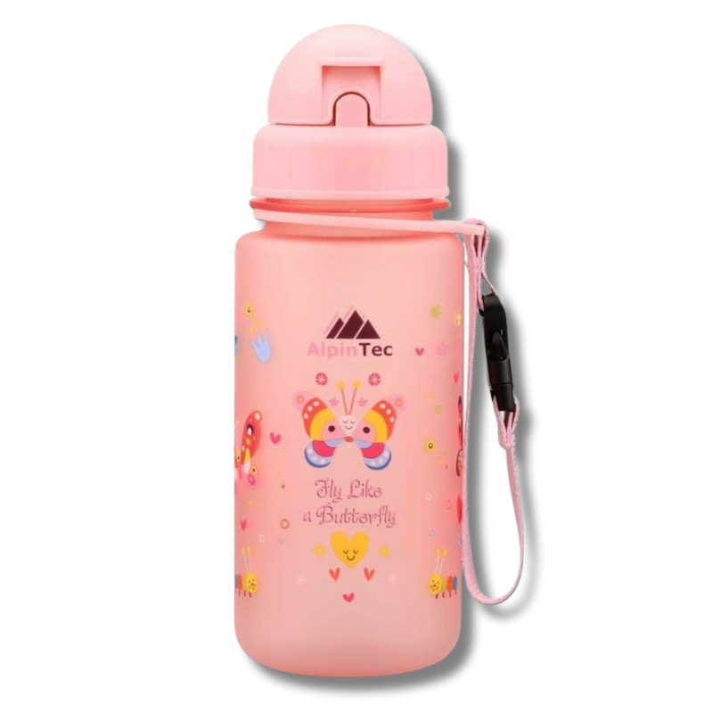 Παγούρι με Καλαμάκι από Tritan Bpa Free 400ml Flamingo Butterfly - AlpinTec