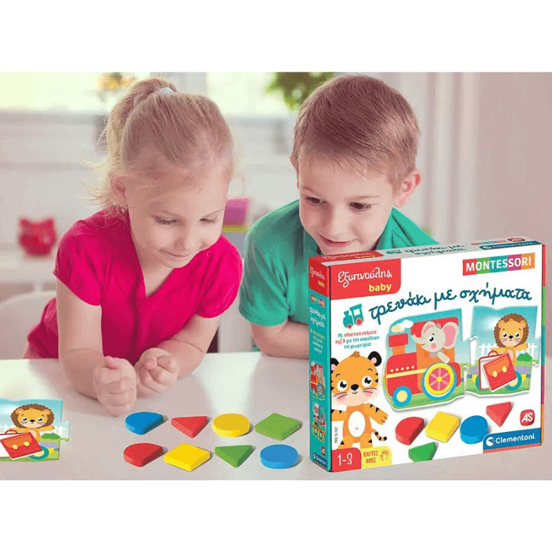 Εκπαιδευτικό Παιχνίδι Εξυπνούλης Baby Montessori Τρενάκι Με Σχήματα - AS Games