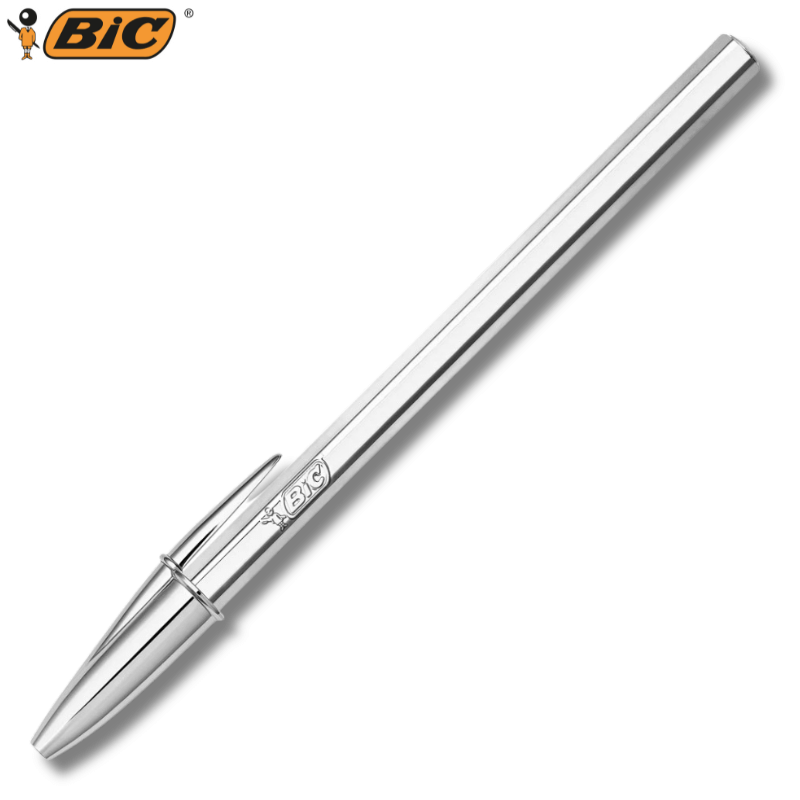 Στυλό Διαρκείας Μαύρο 1.0mm Shine Cristal Silver - Bic