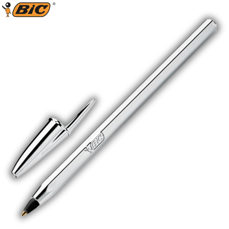 Στυλό Διαρκείας Μαύρο 1.0mm Shine Cristal Silver - Bic