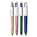 Στυλό Διαρκείας με Ξύλινη Μπλέ Βάση 1.0mm 4 Χρώματα - Bic
