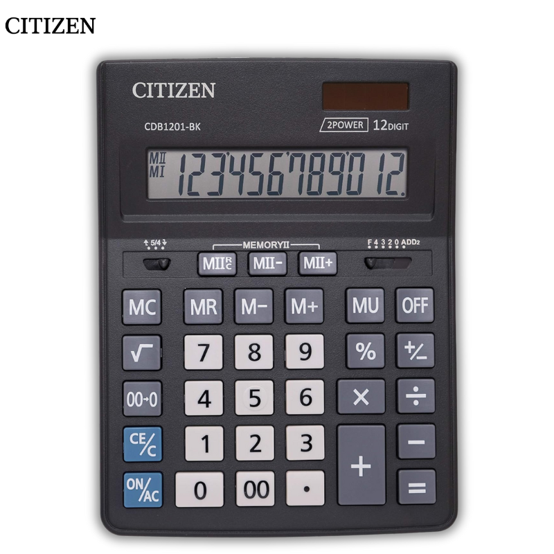 Office calculator CITIZEN CDB 1201-BK, 12 digits. 20x16x3cm