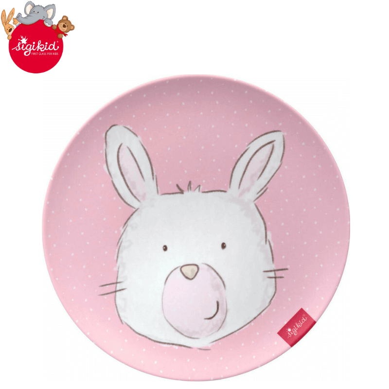Children's Melamine Plate "Pink Bunny" - Sigikid