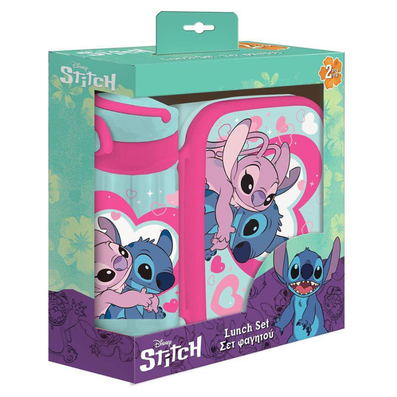 Σετ Φαγητοδοχείο 800ml  με Παγούρι 500ml Stitch II - Disney