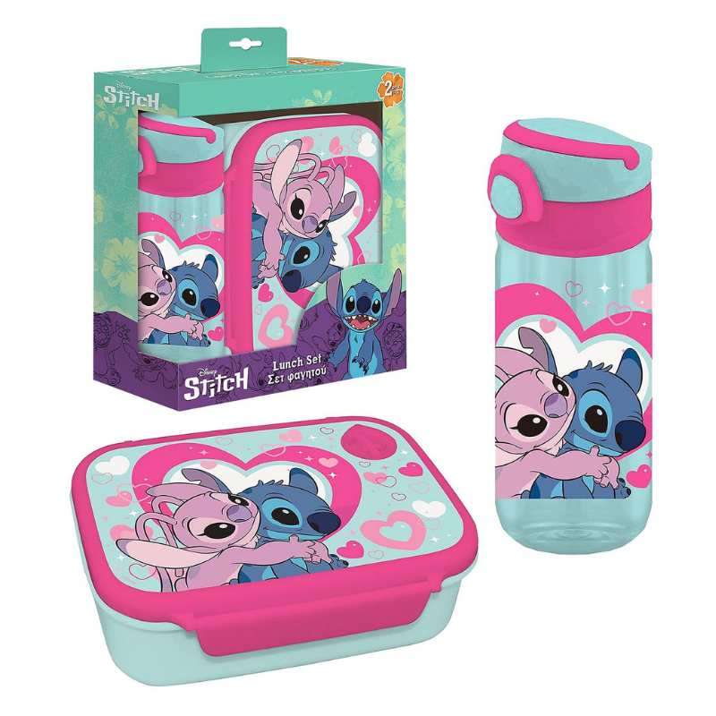 Σετ Φαγητοδοχείο 800ml  με Παγούρι 500ml Stitch II - Disney
