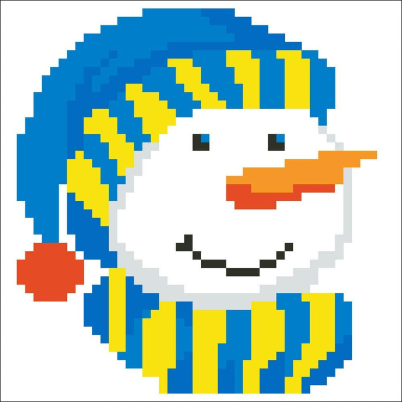 "Snowman" Fabric Mosaic for Beginners - Diamond Dotz 
