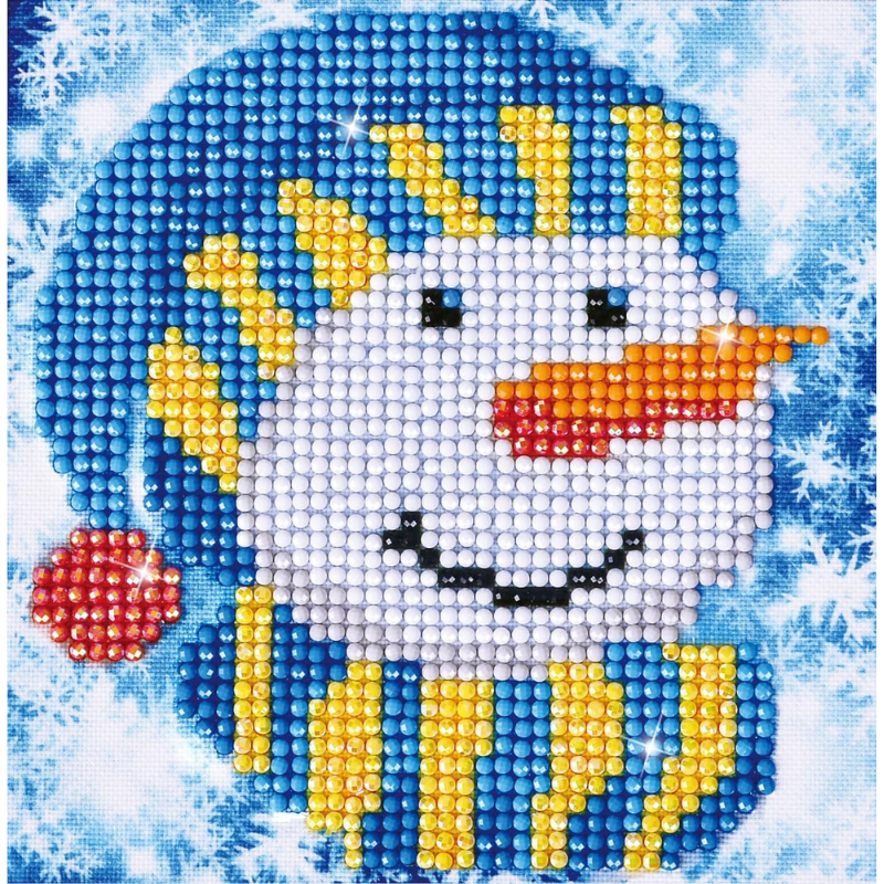 "Snowman" Fabric Mosaic for Beginners - Diamond Dotz 