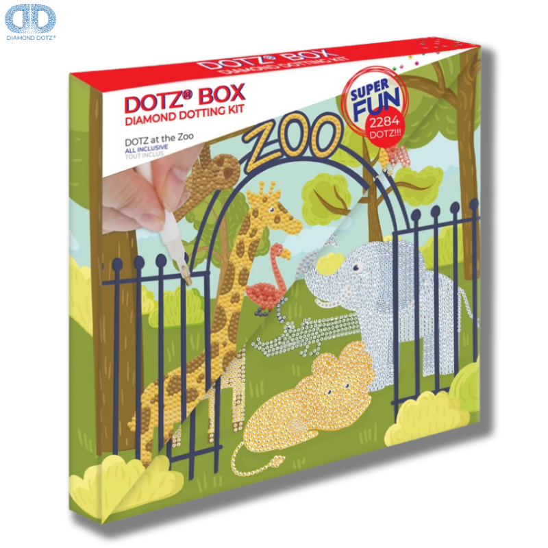 Dotz Box "Dotz at the Zoo" Mosaic Frame 28x28 - Diamond Dotz