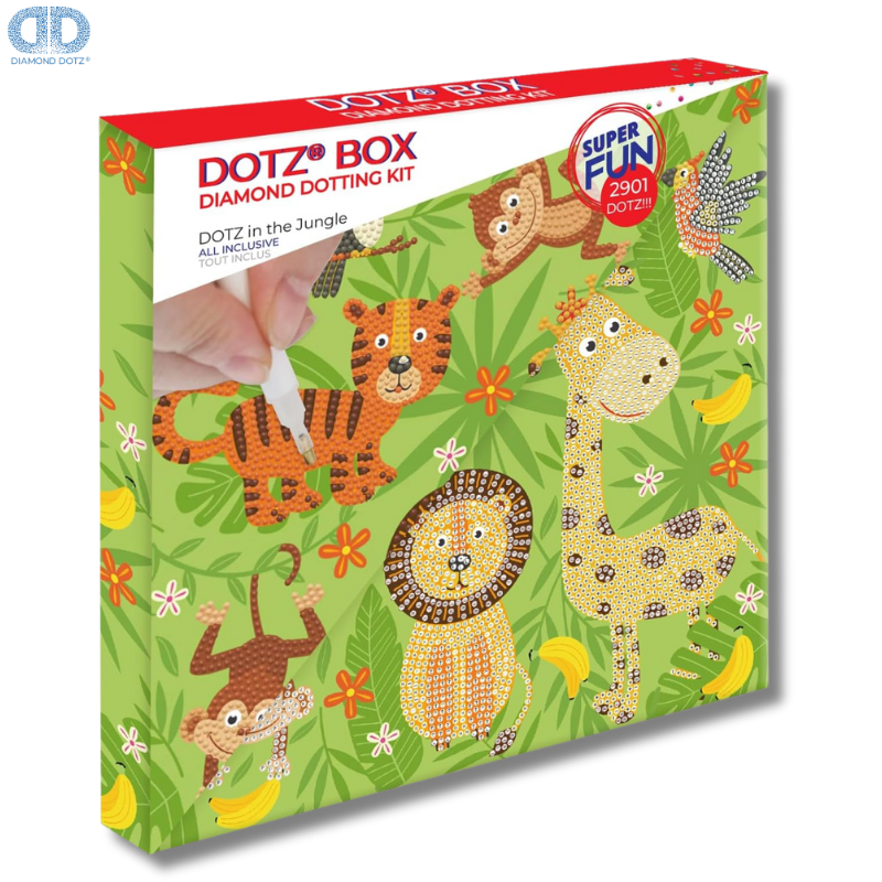 Dotz Box "Dotz in the Jungle" Mosaic Frame 28x28 - Diamond Dotz