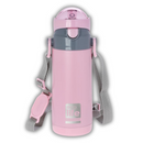 Ανοξείδωτο Παγoύρι Θερμός με Εσωτερικό Καλαμάκι και Ιμάντα Μεταφοράς 400ml Pink -Ecolife
