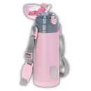 Ανοξείδωτο Παγoύρι Θερμός με Εσωτερικό Καλαμάκι και Ιμάντα Μεταφοράς 400ml Pink -Ecolife