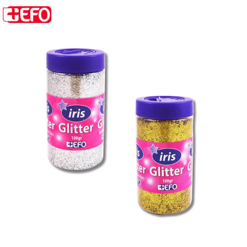 Glitter Χρυσόσκονη Iris 100gr με αλατιέρα - +Efo