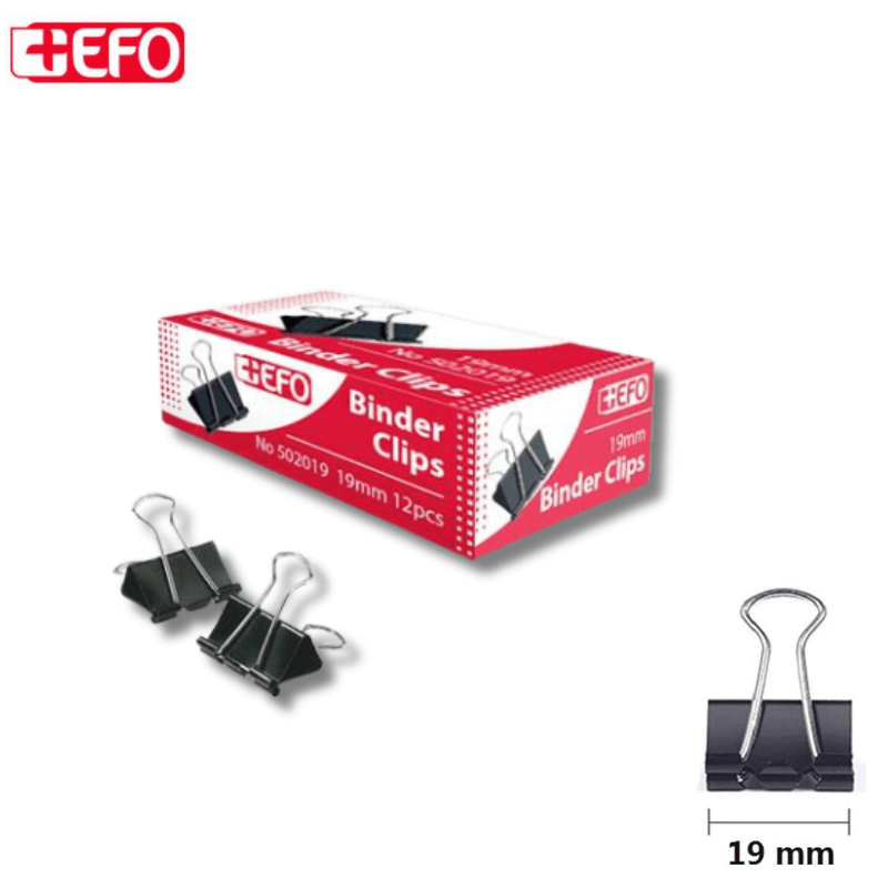 Document Clips Binder Clips, 19mm, 12 Pcs. - EFO