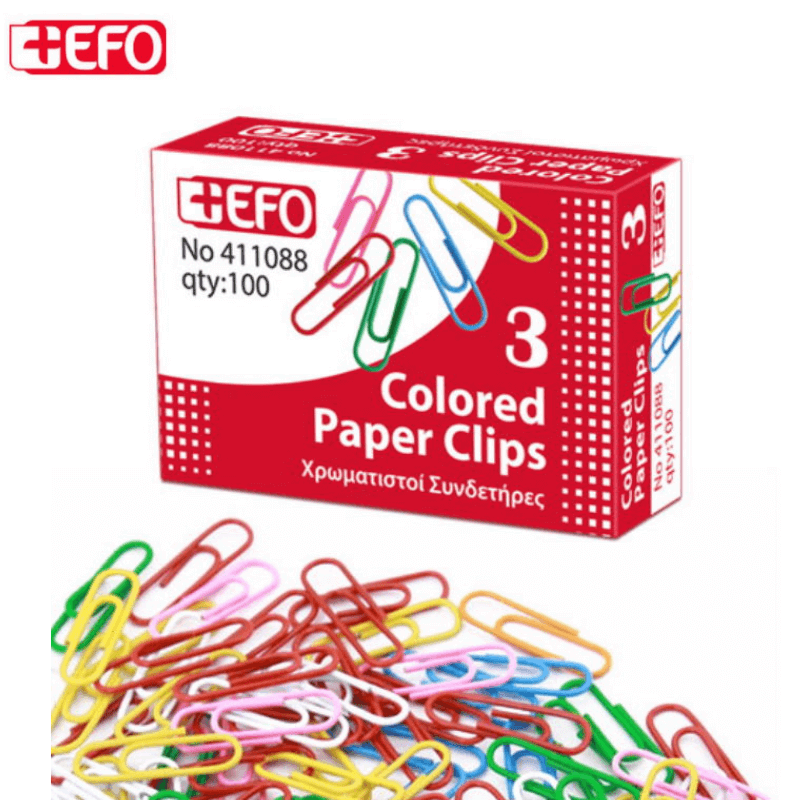 Συνδετήρες Χρωματιστοί +Efo Νο3 100τεμ