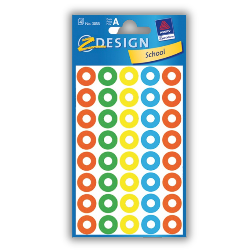 Αυτοκόλλητες Ροδέλες Χρωματιστές - ZDesign