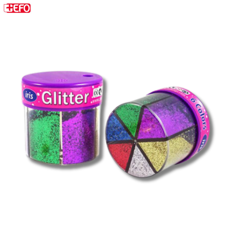 Glitter Χρυσόσκονη Iris 50γρ 6 Χρώματα με αλατιέρα +Efo