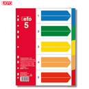 Διαχωριστικά Πλαστικά Α4 5 Θέσεων Xρωματιστά - +Efo