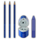 Σετ Γραφής με 3 Μολύβια Grip B Γόμα και Ξύστρα Τριπλή Grip σε Μπλέ Χρώμα - Faber Castell