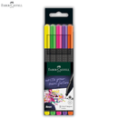 Σετ Μαρκαδόροι Grip Finepen 0.4 mm, 5 Νέον Χρώματα - Faber Castell