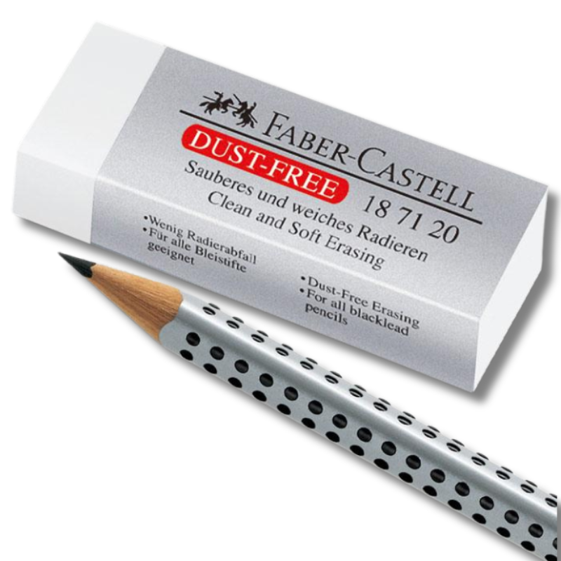 Eraser FABER CASTELL Grip 2001 Triangular, 90x14x14mm, 187101 