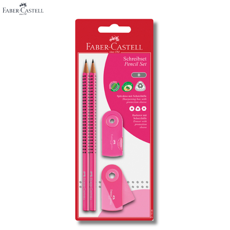 Σετ Γραφής Grip sleeve Pink - Faber Castell