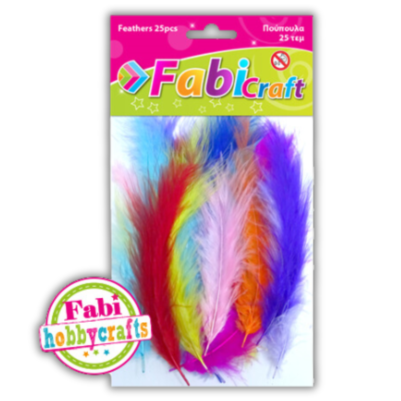 Feathers - Feathers various Colors 25Pcs - FabiCraft