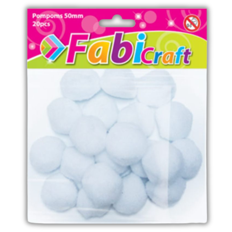 Craft pom poms various sizes 100pcs - FabiCraft