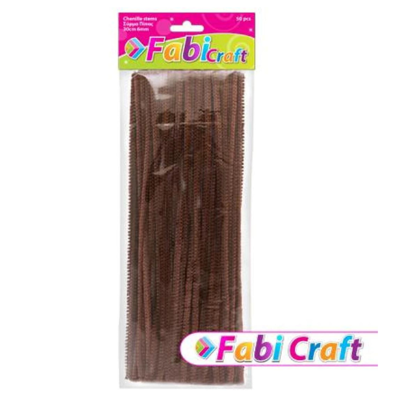 Craft Pipe Wire Brown 0.6x30cm 50Pcs - FabiCraft