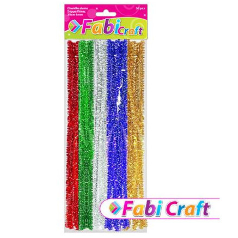 Pipe Wire Metallic Colors 0.6x30cm 50Pcs - FabiCraft