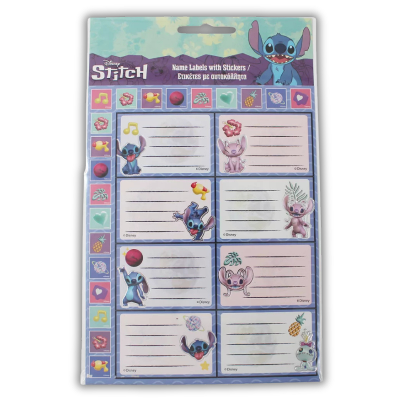 Αυτοκόλλητες Σχολικές  Ετικέτες "Stitch" - Gim
