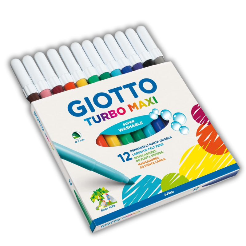 Thick Turbo Maxi Painting Markers 12 Colors - GIOTTO