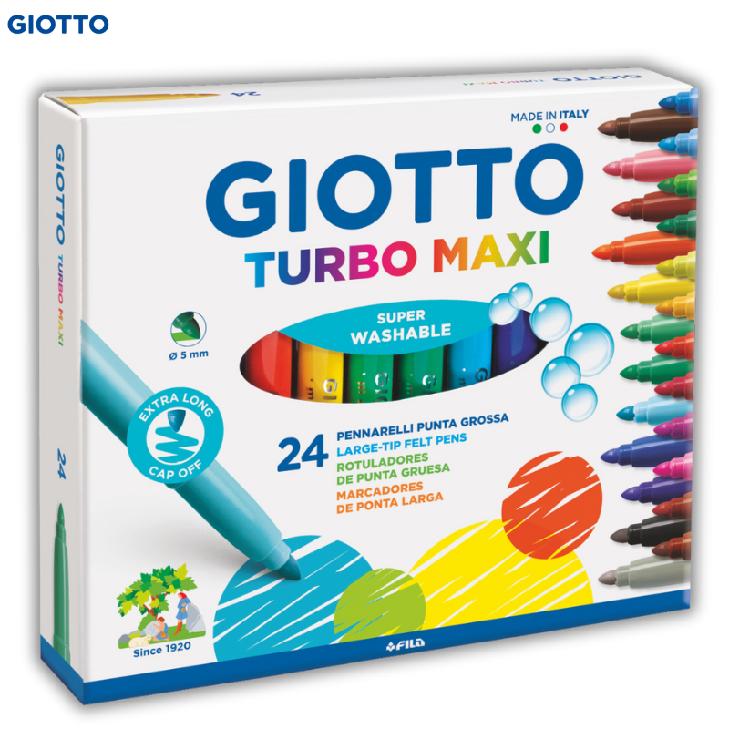 Μαρκαδόροι Ζωγραφικής Χοντροί Turbo Maxi 24 Χρώματα  - Giotto