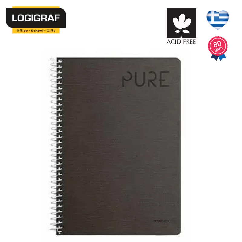 Spiral Notebook LOGIGRAF PURE, A4 &amp; 17X25