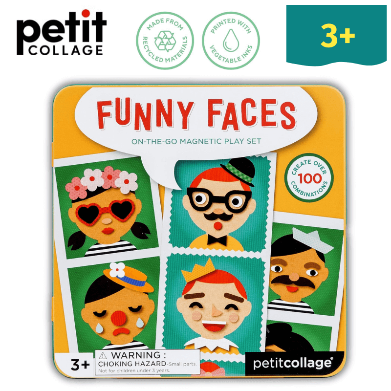 Σετ Μαγνητικού Παιχνιδιού Petit Collage Funny Faces