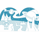 Βιβλίο Ζωγραφικής με Αυτοκόλλητα "Διάστημα" - Petit Collage