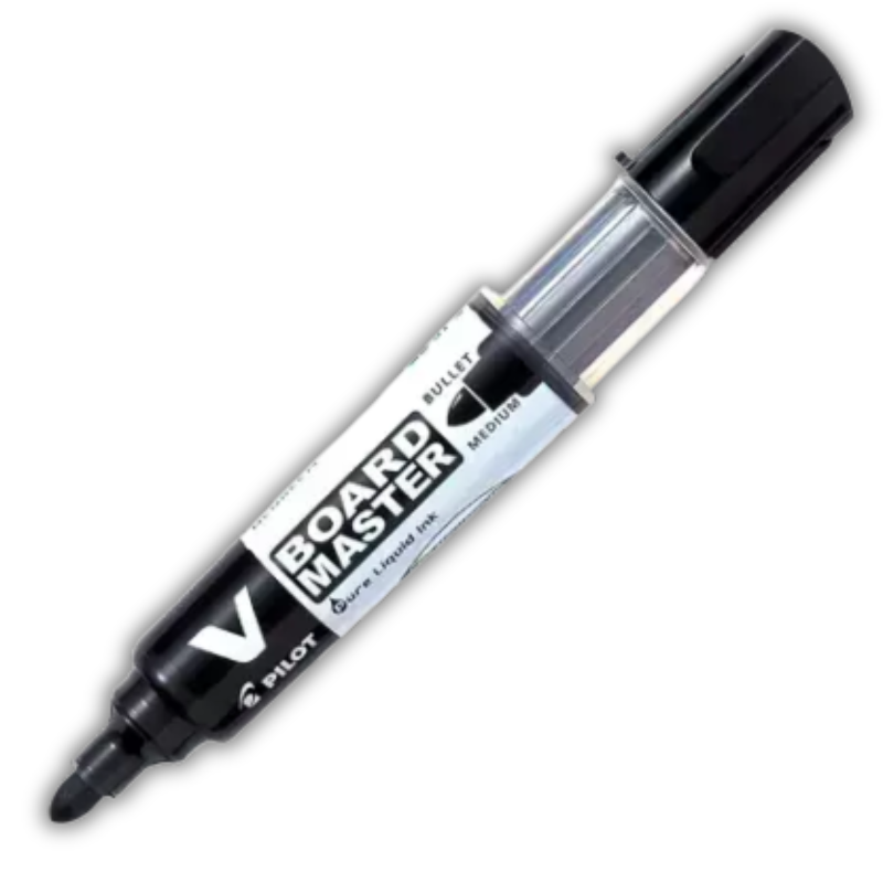 Μαρκαδόρος Ασπροπίνακα Μαύρος με Αμπούλα Medium VBoard Master - Pilot