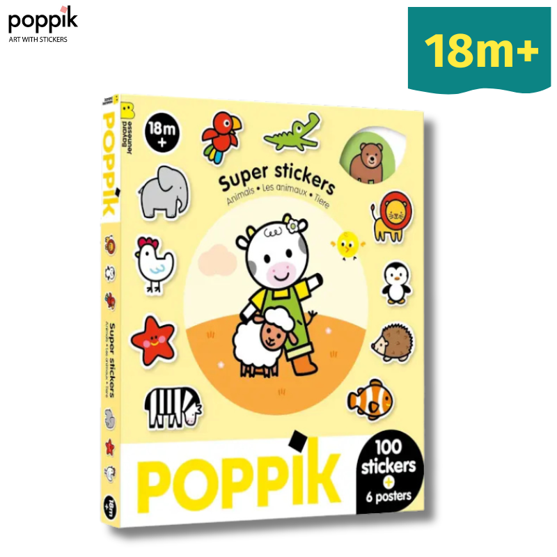 Sticker Box με 100 Αυτοκόλλητα – Ζωάκια - Poppik