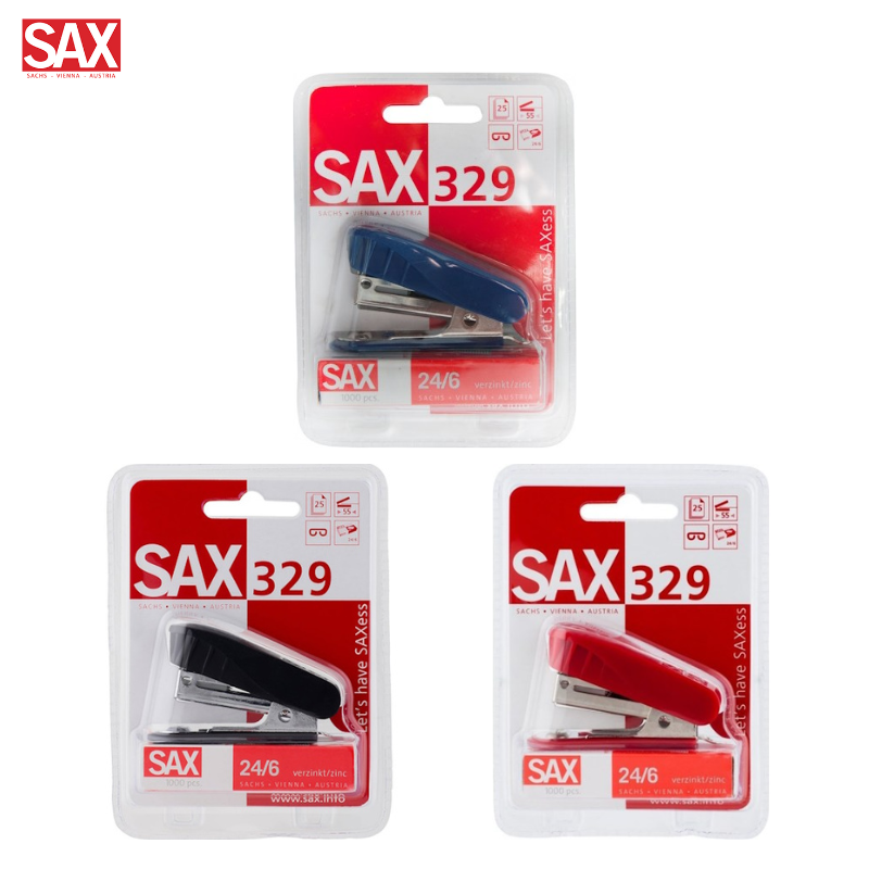 Small Hand Stapler SAX 329 + 1 box Wires No 24/6