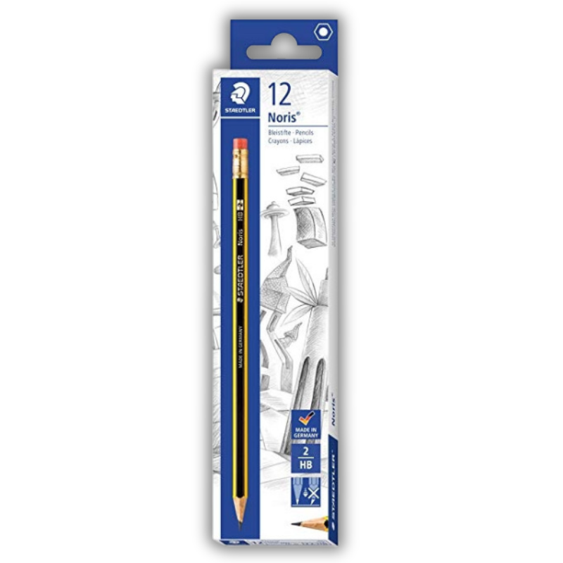 Μολύβι με Γόμα Noris HB2 (Κουτί των 12) - Staedtler