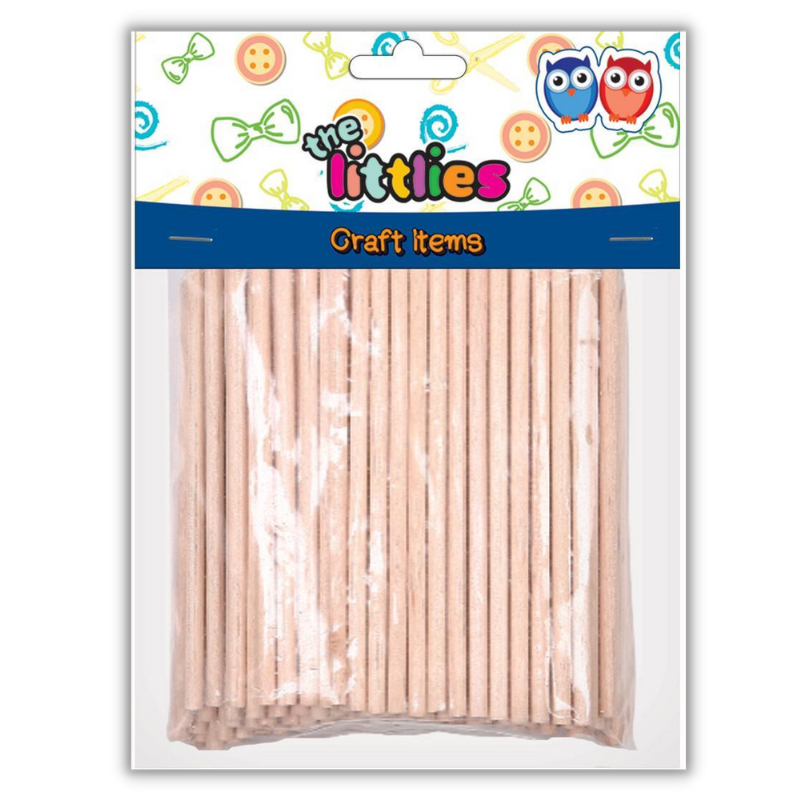 Craft Sticks Natural Color Cylindrical 4x100mm 100pcs