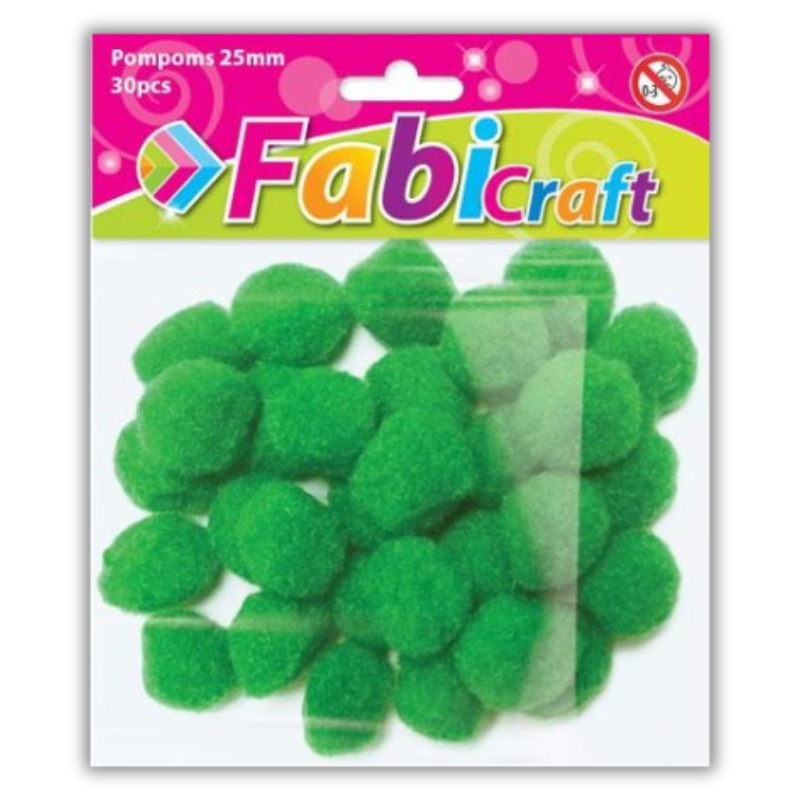 Craft pom poms various sizes 100pcs - FabiCraft