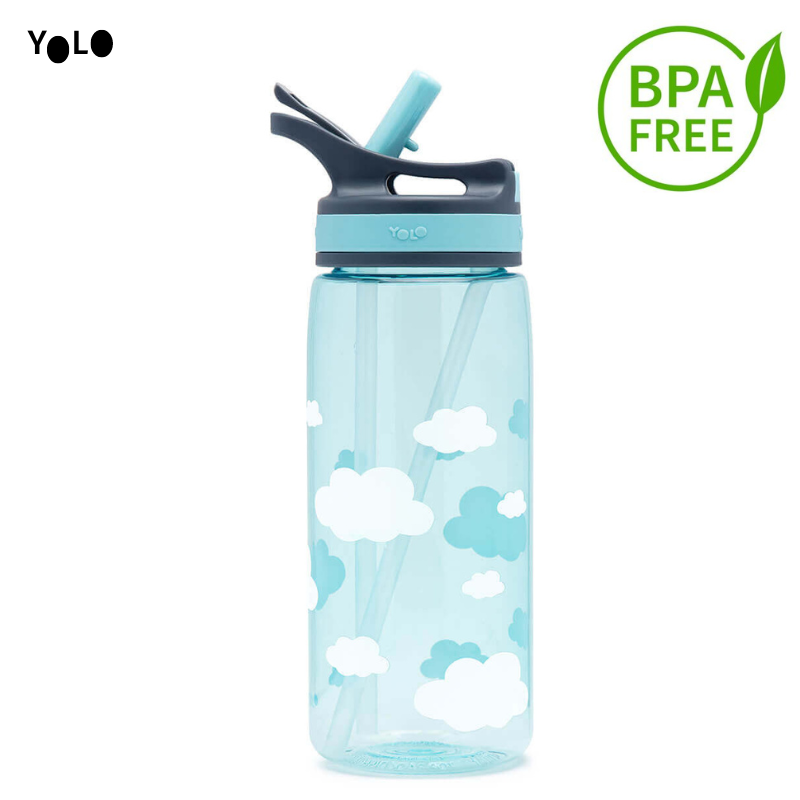 Παγούρι με καλαμάκι από Tritan BPA FREE 500ml Clouds- YOLO