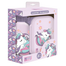 Σετ Φαγητοδοχείο 800ml  με Παγούρι Αλουμινίου 500ml Unicorn - Must