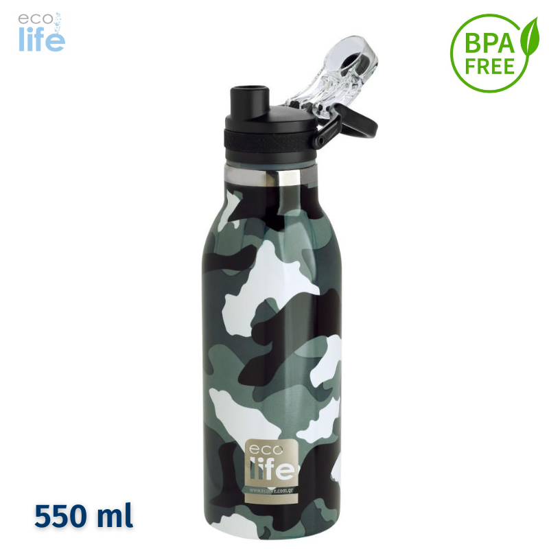 Παγύρι Thermos Camouflage 550ml Sport Πώμα - Ecolife